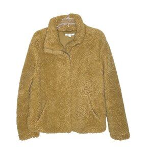 Pacsun camel fuzzy faux fur teddy comfy fall zip up‎ oversized jacket size XS/S